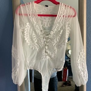 Long sleeve sheer body suit